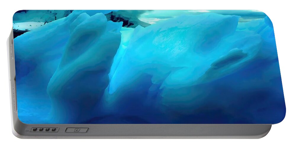 Iceberg Portable Battery Charger featuring the photograph Blue Ice by Amanda Stadther