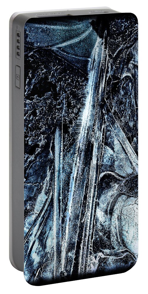 Blue Portable Battery Charger featuring the photograph Blue Ice by Lucy VanSwearingen