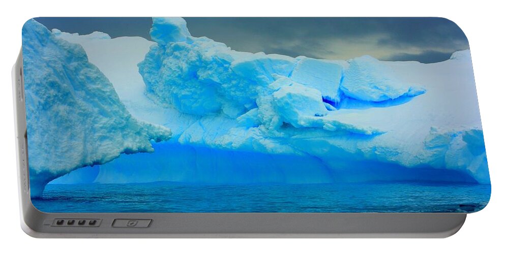 Iceberg Portable Battery Charger featuring the photograph Blue Icebergs by Amanda Stadther