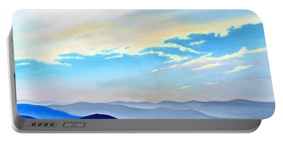 Blue Ridge Portable Battery Charger featuring the painting Blue Ridge Blue Above by Catherine Twomey