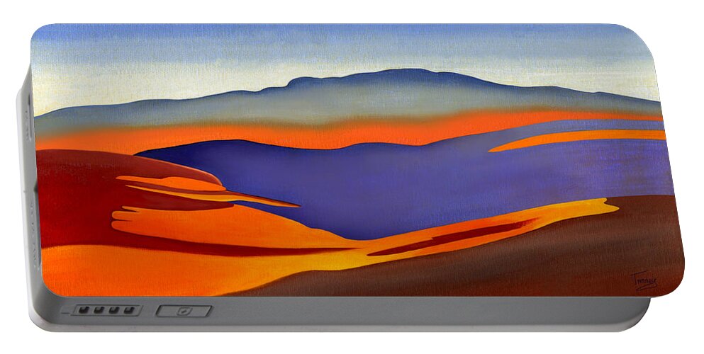 Blue Ridge Portable Battery Charger featuring the painting Blue Ridge Mountains East Fall Art Abstract by Catherine Twomey