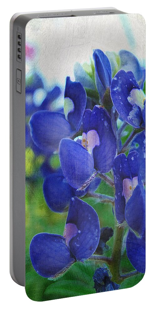 Texas Bluebonnet Portable Battery Charger featuring the photograph Bluebonnet Charmer by TK Goforth