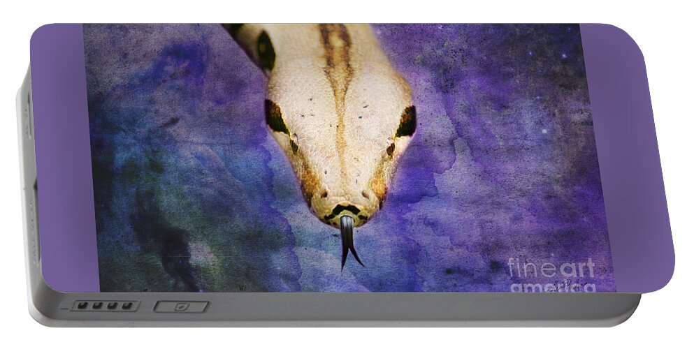 Boa Portable Battery Charger featuring the digital art Boa Snake by Lisa Redfern