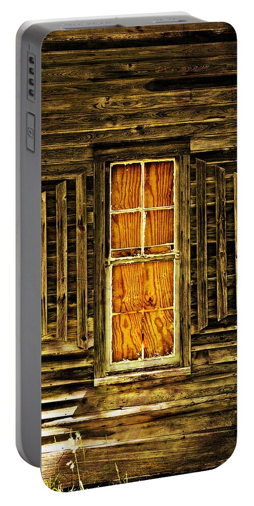 Window Portable Battery Charger featuring the photograph Boarded Window by Marty Koch