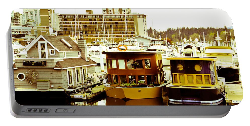 Boats Portable Battery Charger featuring the photograph Boathouses by Eti Reid