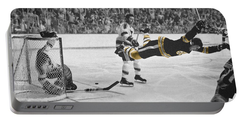 Hockey Portable Battery Charger featuring the photograph Bobby Orr 2 by Andrew Fare
