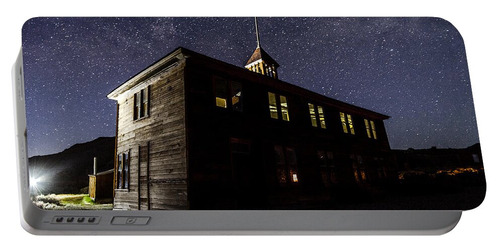 California Portable Battery Charger featuring the photograph Bodie Schoolhouse by Cat Connor