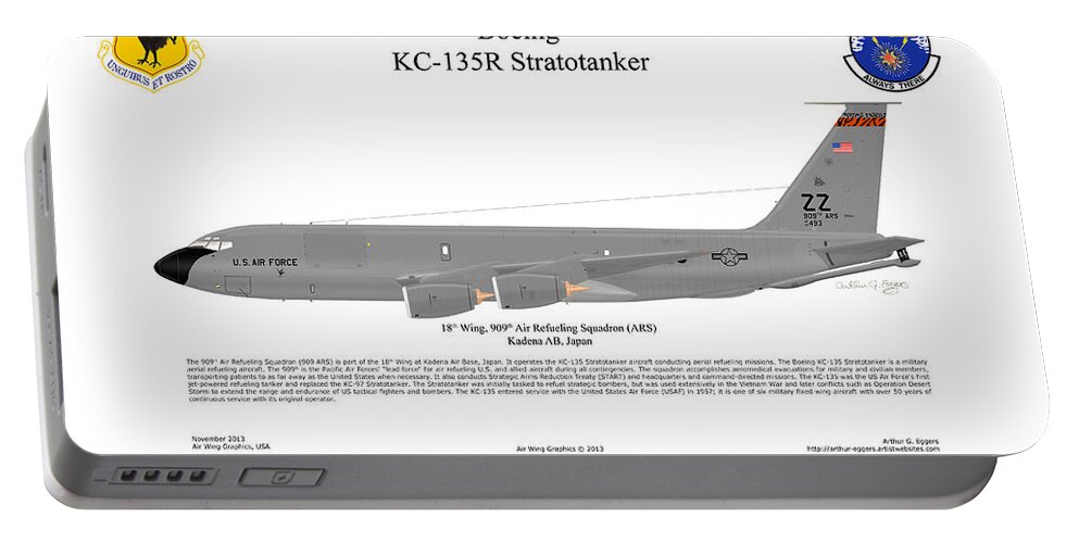 Boeing Portable Battery Charger featuring the digital art Boeing KC-135R Stratotanker by Arthur Eggers