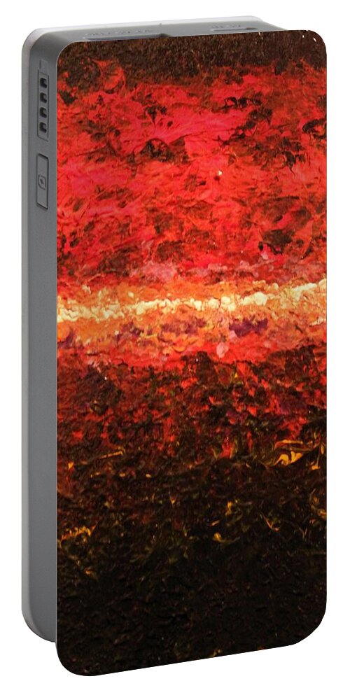 Abstract Portable Battery Charger featuring the painting Boiling Point by Todd Hoover