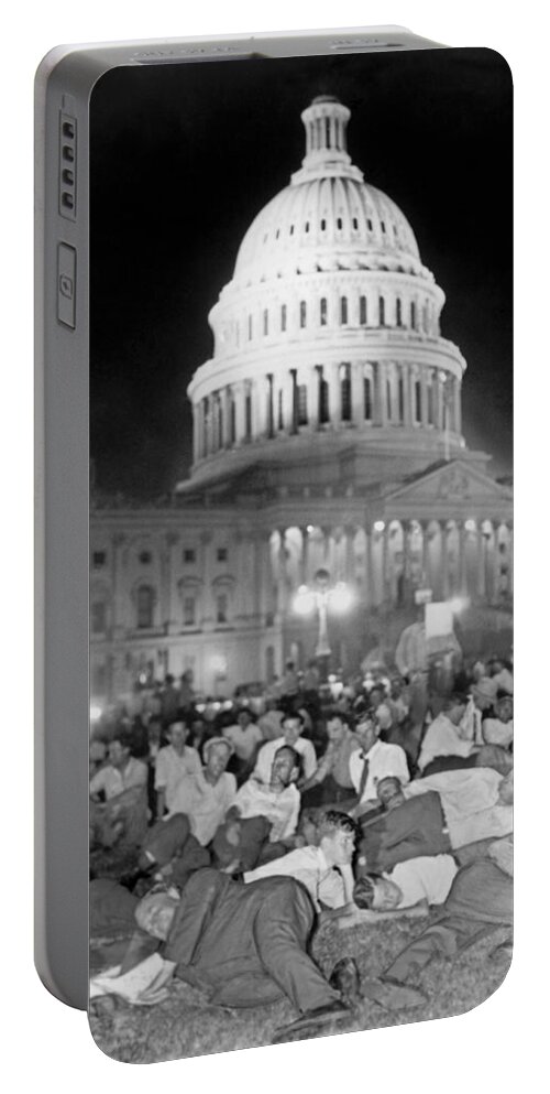 1932 Portable Battery Charger featuring the photograph Bonus Army Sleeps At Capitol by Underwood Archives