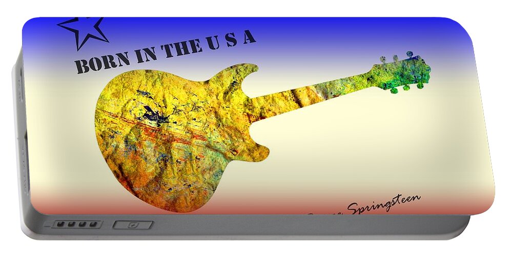 Born In The U S A Portable Battery Charger featuring the painting Born In the U S A Bruce Springsteen by David Dehner