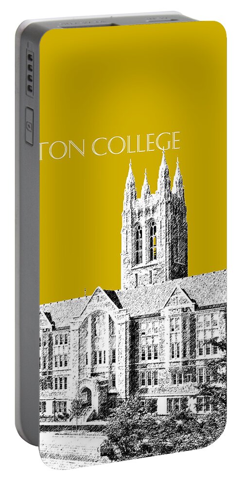University Portable Battery Charger featuring the digital art Boston College - Gold by DB Artist
