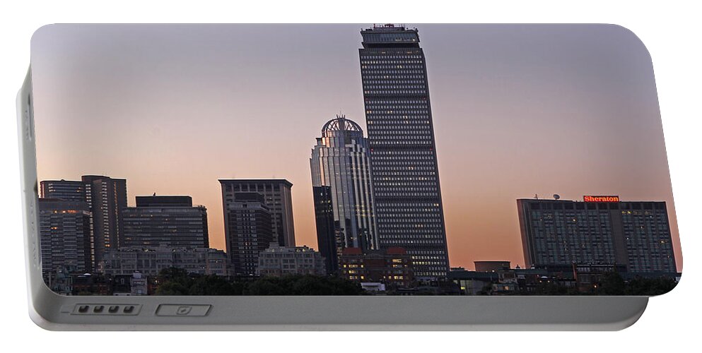Boston Portable Battery Charger featuring the photograph Boston Sunrise Sky by Juergen Roth