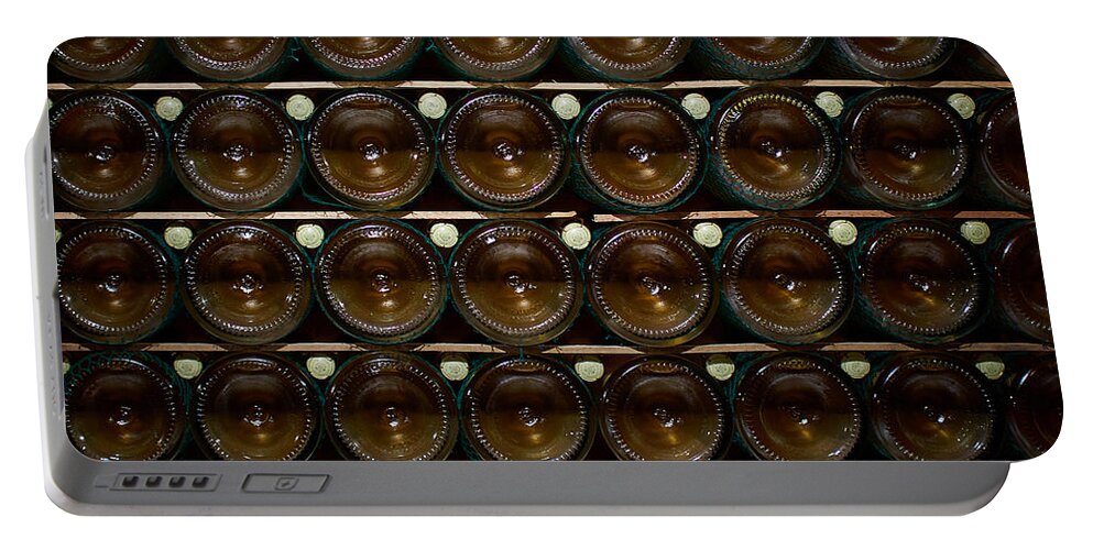 Francacorta Portable Battery Charger featuring the photograph Bottles. Ca del Bosco winery. Franciacorta DOCG by Jouko Lehto