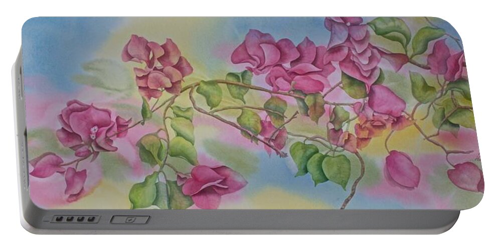 Bougainvillea Portable Battery Charger featuring the painting Bougainvillea Dream by Heather Gallup