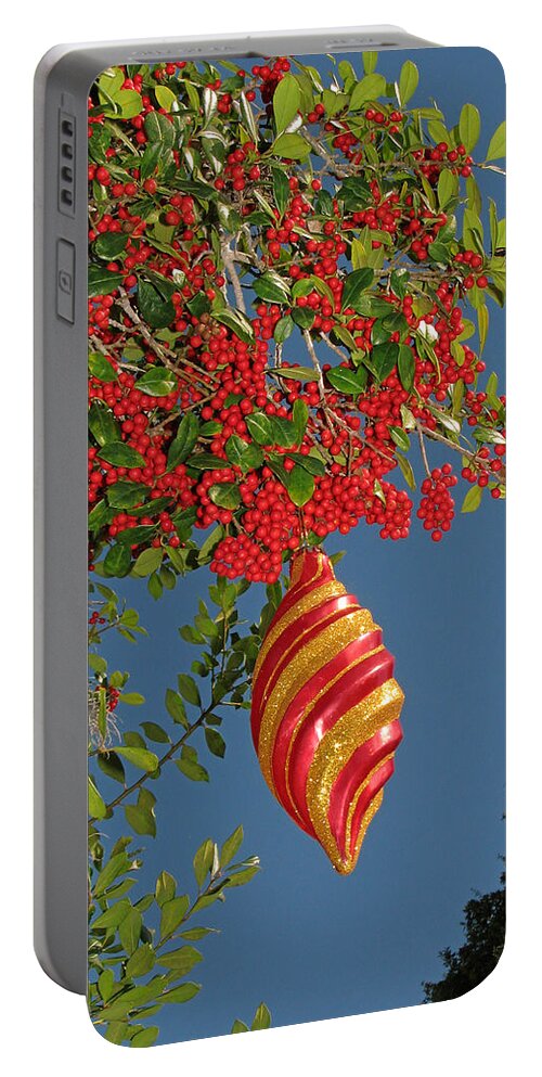 Nature Portable Battery Charger featuring the photograph Boughs of Holly by Peggy Urban