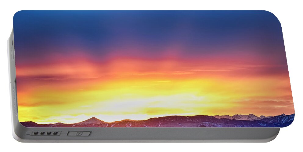 Winter Portable Battery Charger featuring the photograph Boulder County Haystack Rocky Mountain Sunset by James BO Insogna