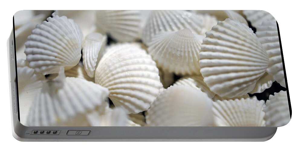 Macro Portable Battery Charger featuring the photograph Bounty of Shells by Laurie Perry