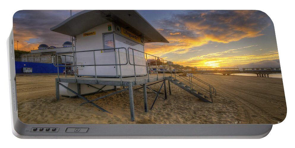 Hdr Portable Battery Charger featuring the photograph Bournemouth Beach Sunrise by Yhun Suarez
