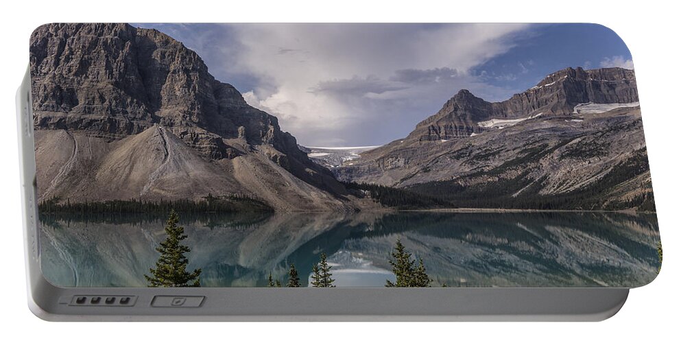 Banff Portable Battery Charger featuring the photograph Bow River Parkway Glaciers and Lakes by Angela Stanton