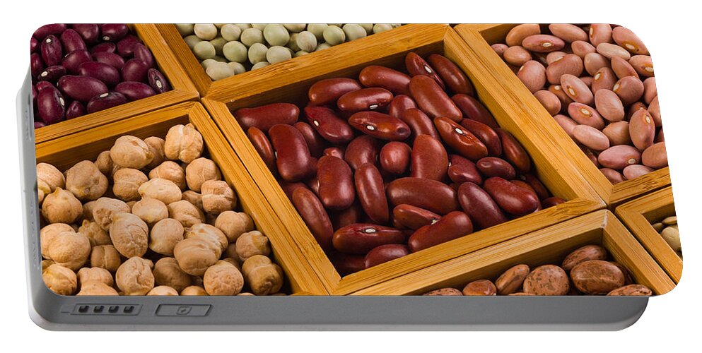 Agricultural Portable Battery Charger featuring the photograph Boxes of beans by Raul Rodriguez