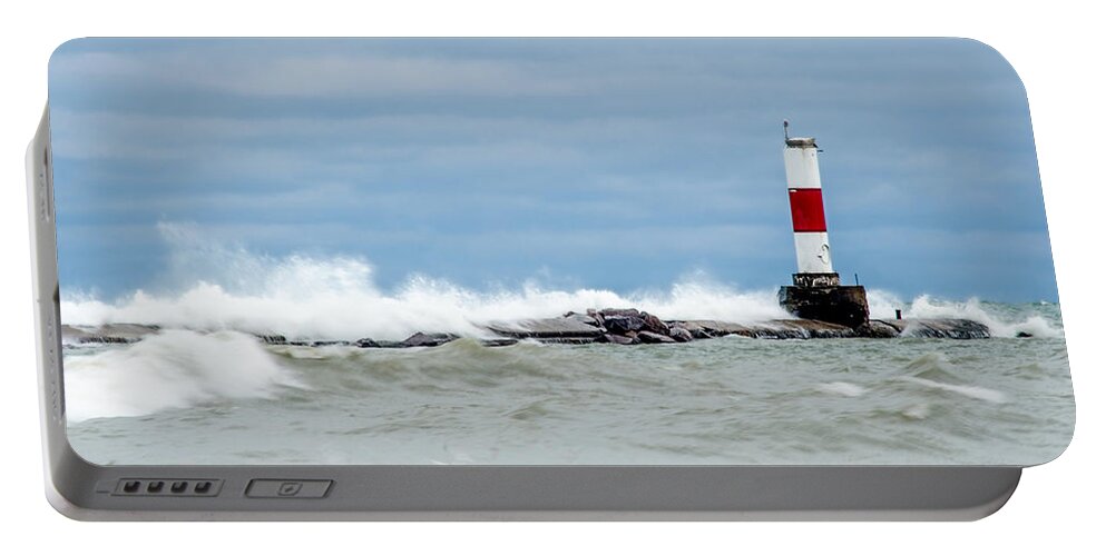 Beach Portable Battery Charger featuring the photograph Breaking by Wild Fotos