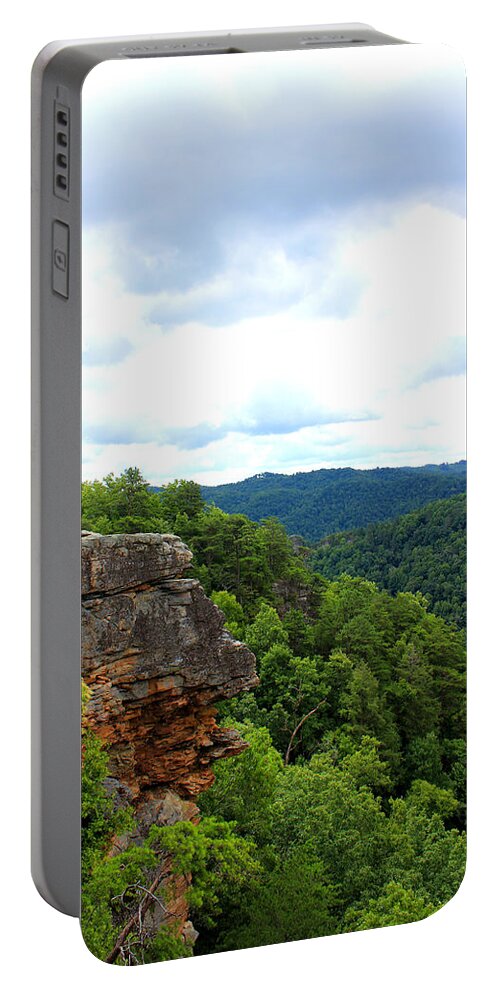 Breaks Interstate Park Portable Battery Charger featuring the mixed media Breaks Interstate Park Virginia Kentucky Rock Valley View Overlook by Design Turnpike