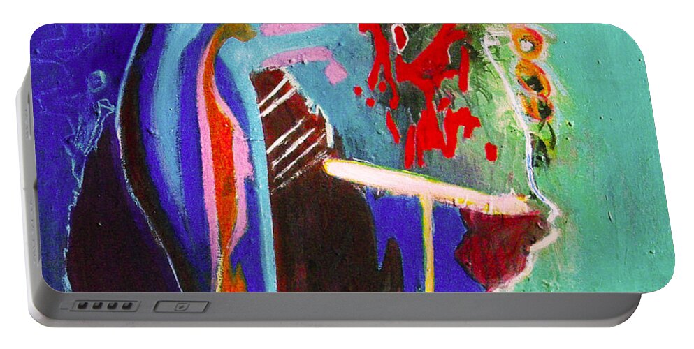 Abstract Portable Battery Charger featuring the painting Breakthrough by Jeff Barrett