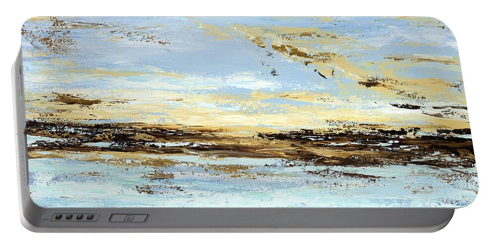 Costal Portable Battery Charger featuring the painting Breakwater by Tamara Nelson