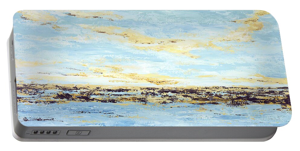 Costal Portable Battery Charger featuring the painting Breakwater II by Tamara Nelson
