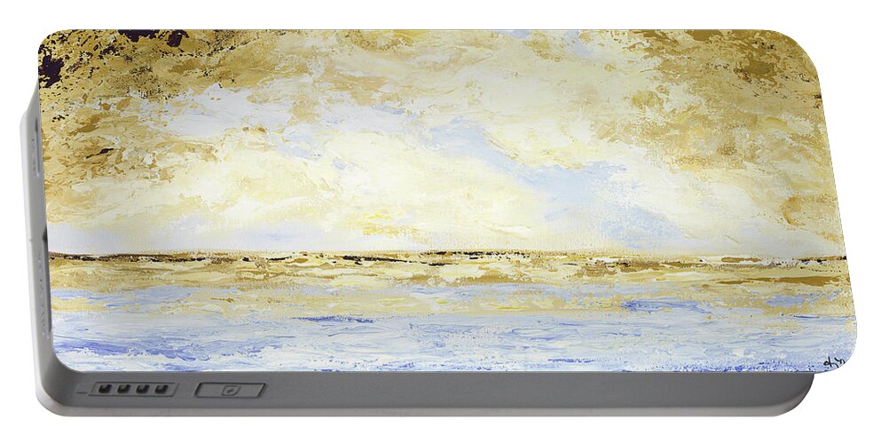 Costal Portable Battery Charger featuring the painting Breakwater III by Tamara Nelson