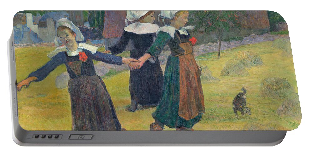 Kid Portable Battery Charger featuring the painting Breton Girls Dancing by Paul Gauguin