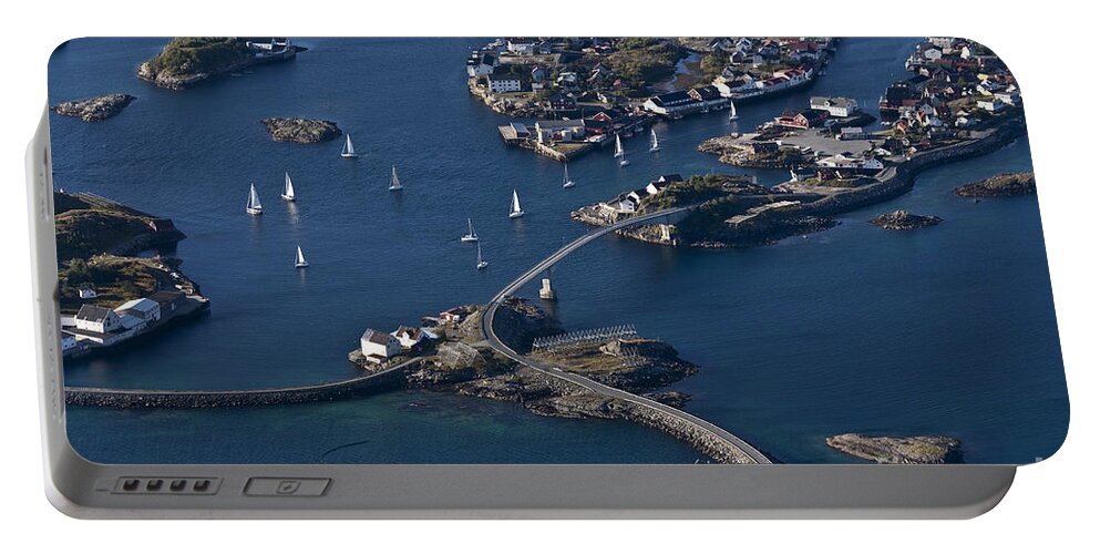 Norway Portable Battery Charger featuring the photograph Bridging the Ocean by Heiko Koehrer-Wagner