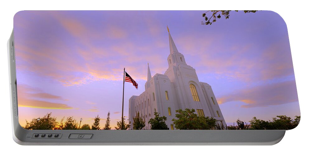 Brigham City Portable Battery Charger featuring the photograph Brigham City Temple I by Chad Dutson
