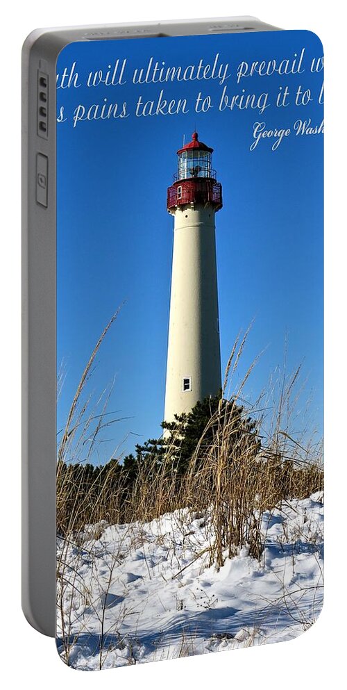 Cape May Lighthouse Portable Battery Charger featuring the photograph Bring Truth to Light by Nancy Patterson