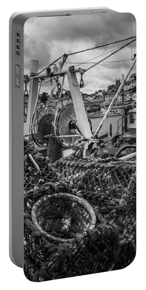 Brixham Portable Battery Charger featuring the photograph Brixham fishing pots by Mark Llewellyn