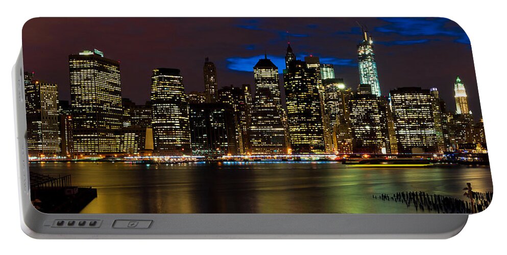 Amazing Brooklyn Bridge Portable Battery Charger featuring the photograph Brooklyn Heights Promenade Panorama by Mitchell R Grosky