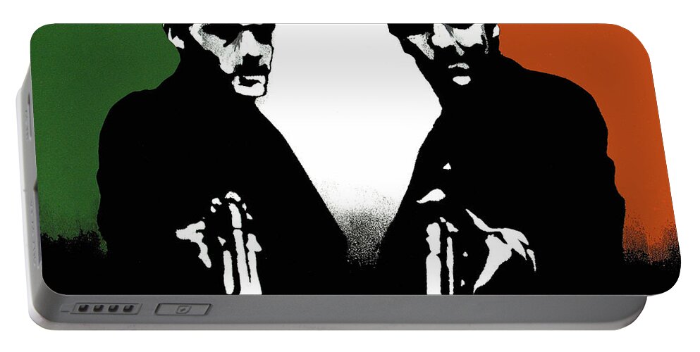 Boondock Saints Portable Battery Charger featuring the painting Brothers Killers and Saints by Dale Loos Jr