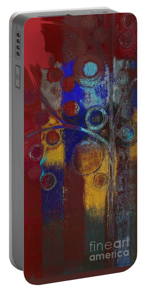 Tree Portable Battery Charger featuring the painting Bubble Tree - Rd01l by Variance Collections