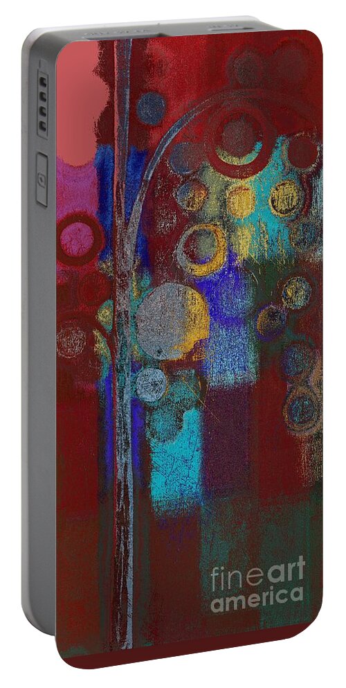 Tree Portable Battery Charger featuring the painting Bubble Tree - rd01r by Variance Collections