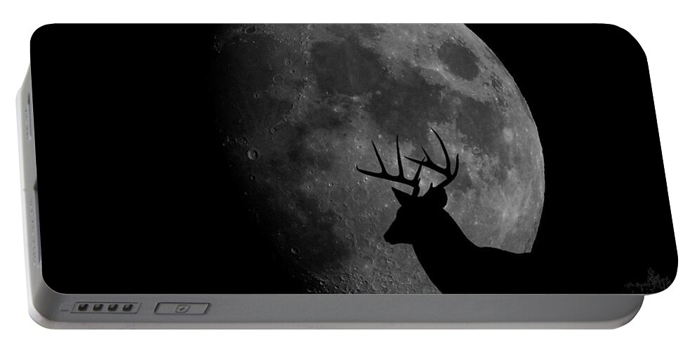 Deer Portable Battery Charger featuring the photograph Buck Mooned 2 by Ernest Echols