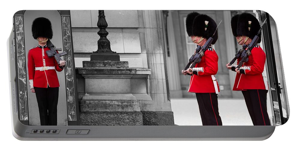 London Portable Battery Charger featuring the photograph Buckingham Palace Guards by Matt Malloy
