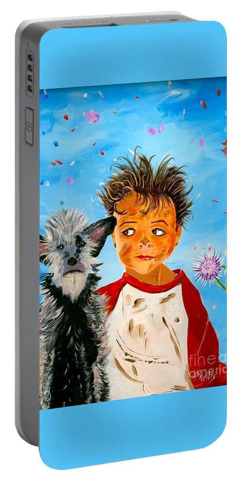 Dog Portable Battery Charger featuring the painting Buddies by Phyllis Kaltenbach
