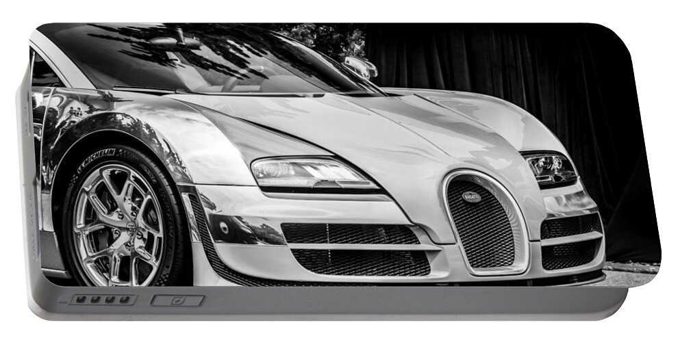 Bugatti Legend - Veyron Special Edition Portable Battery Charger featuring the photograph Bugatti Legend - Veyron Special Edition -0844bw by Jill Reger