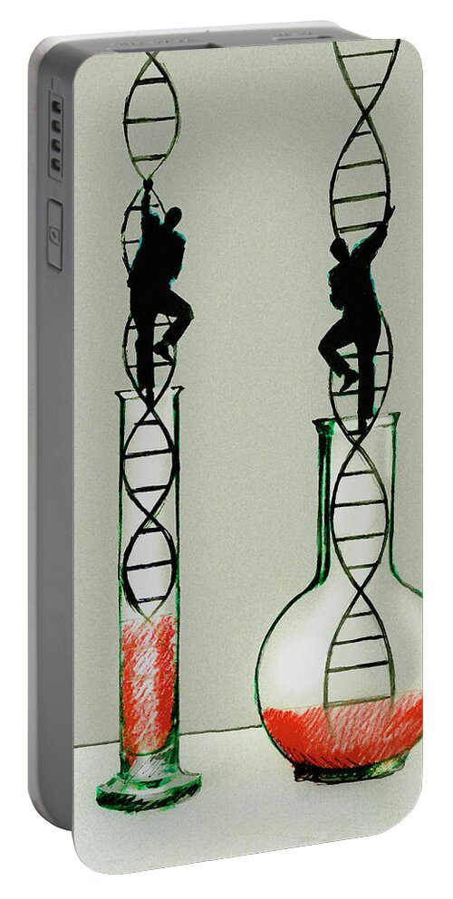 Adult Portable Battery Charger featuring the photograph Businessmen Climbing Double Helix by Ikon Ikon Images