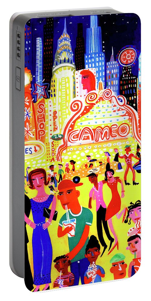 Active Portable Battery Charger featuring the photograph Busy Nightlife In New York City, United by Ikon Ikon Images