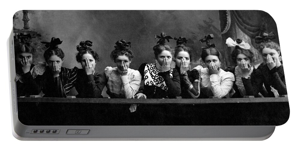 Retro Portable Battery Charger featuring the photograph C. 1890 American Girls by Historic Image