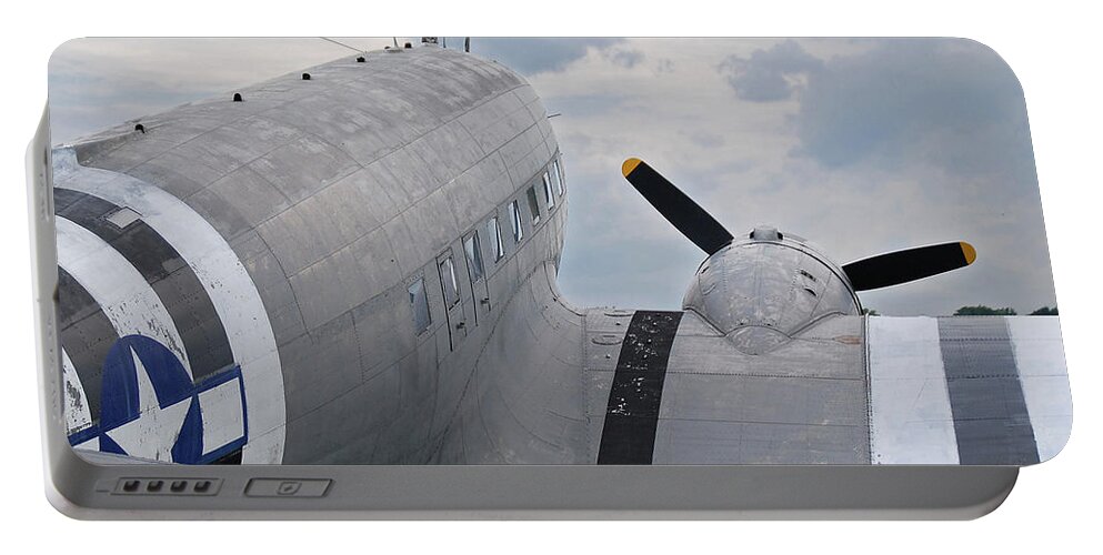 Aircraft Portable Battery Charger featuring the photograph C-47 3880 by Guy Whiteley
