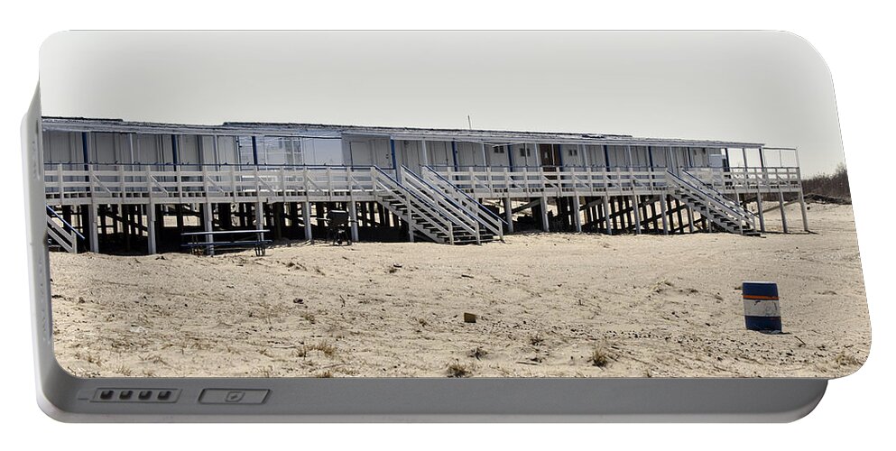 Cabana Portable Battery Charger featuring the photograph Cabanas Breezy Point Surf Club by Maureen E Ritter