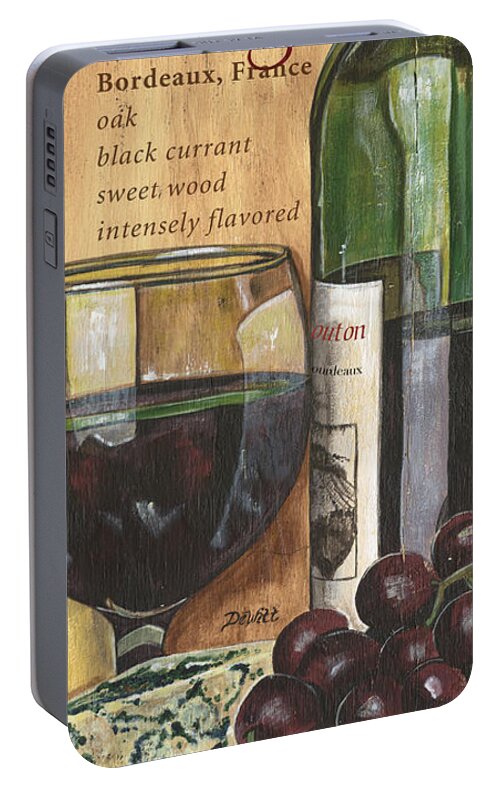 Cabernet Portable Battery Charger featuring the painting Cabernet Sauvignon by Debbie DeWitt